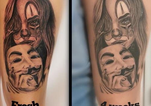 Blackinkuth bevor and after tattoo